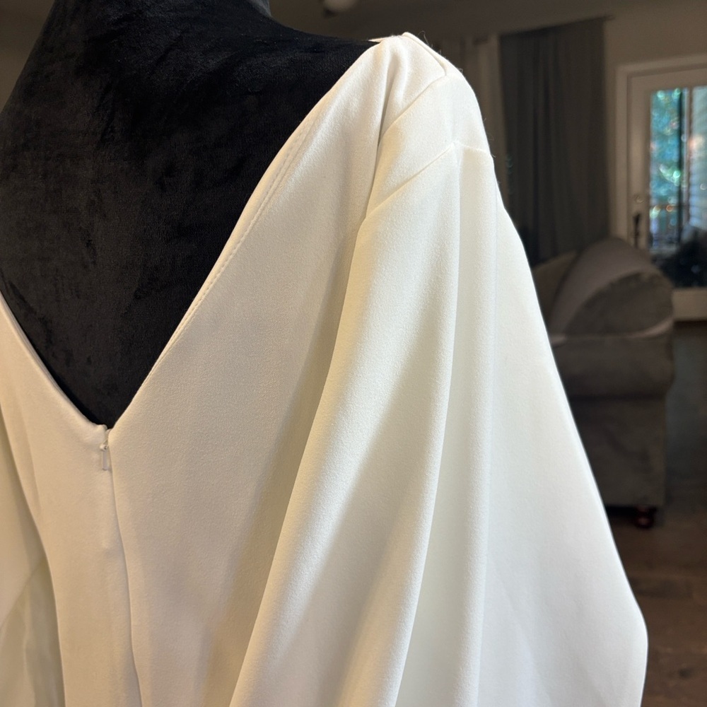 Betsy & Adam White Long Sleeve Dress - Picture 5 of 5